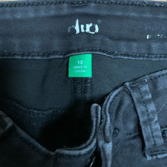 Dip Women's Slim Skinny Jeans Black Pockets Dark Wash Mid Rise Denim 12 - Picture 5 of 7